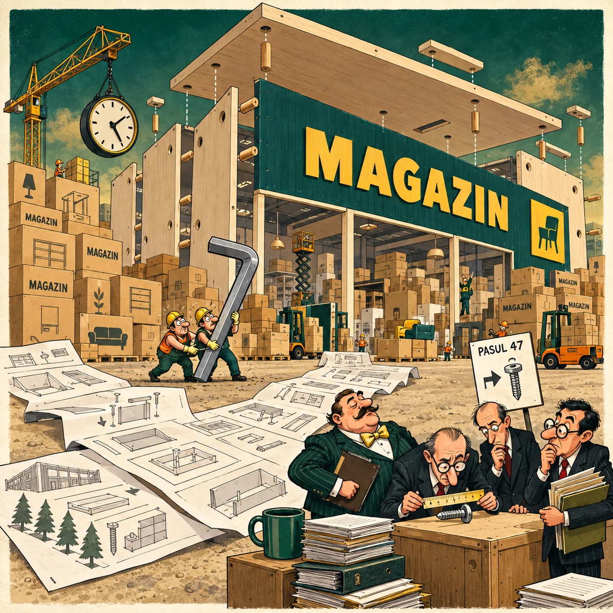 Ilustrație satirică: Magazinul vine la pachet. Imbusul e inclus.